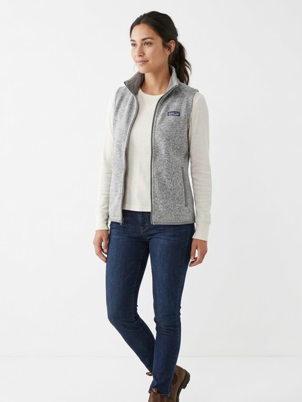 Patagonia Better Sweater Vest Grey Birch White XS | Style 25886